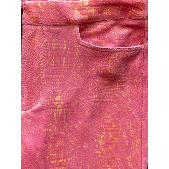 Y2K Betsey Johnson New York Iridescent Festival Velvet Snake Print Flare Pants M - Picture 9 of 10